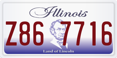 IL license plate Z867716