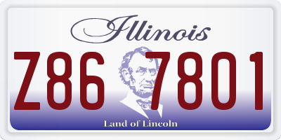 IL license plate Z867801