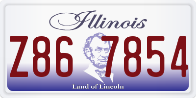 IL license plate Z867854