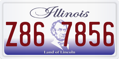 IL license plate Z867856
