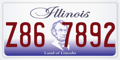 IL license plate Z867892