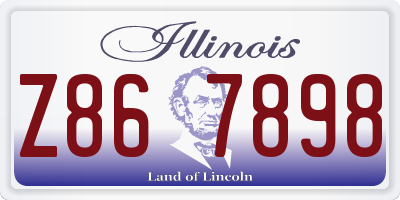 IL license plate Z867898