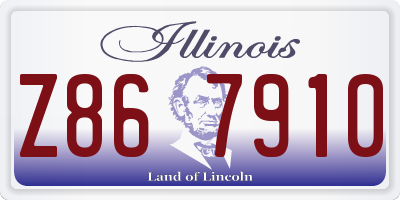 IL license plate Z867910