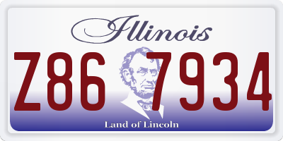 IL license plate Z867934
