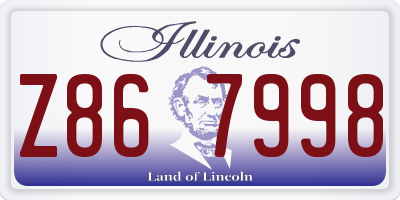IL license plate Z867998