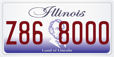 IL license plate Z868000