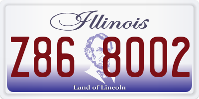 IL license plate Z868002