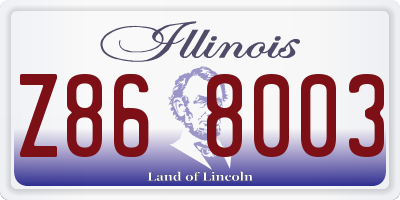 IL license plate Z868003