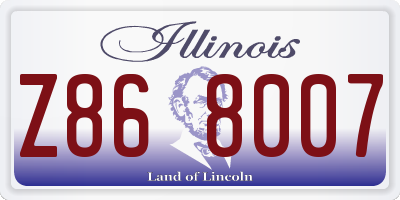 IL license plate Z868007