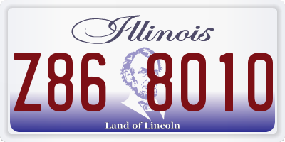 IL license plate Z868010