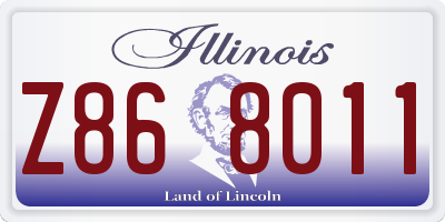 IL license plate Z868011