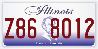 IL license plate Z868012