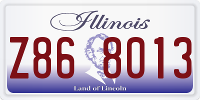 IL license plate Z868013