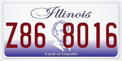 IL license plate Z868016