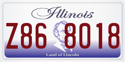 IL license plate Z868018