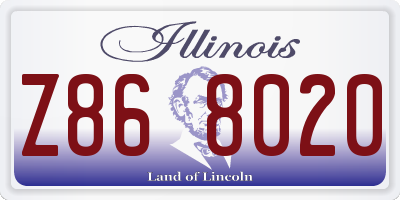 IL license plate Z868020