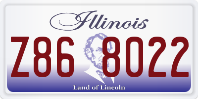 IL license plate Z868022
