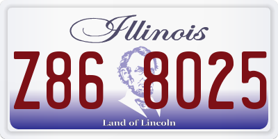 IL license plate Z868025