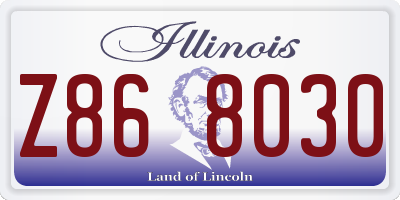 IL license plate Z868030