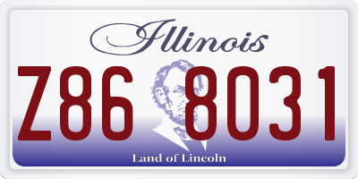 IL license plate Z868031