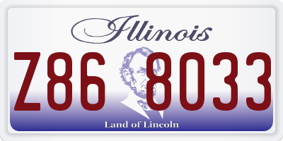 IL license plate Z868033