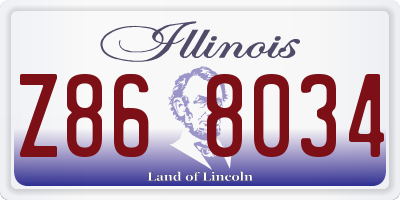 IL license plate Z868034