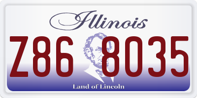 IL license plate Z868035