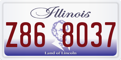 IL license plate Z868037