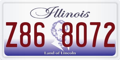 IL license plate Z868072