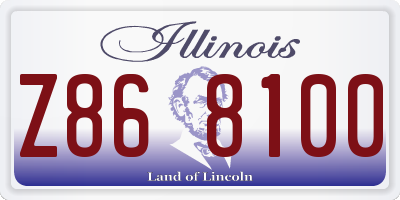 IL license plate Z868100