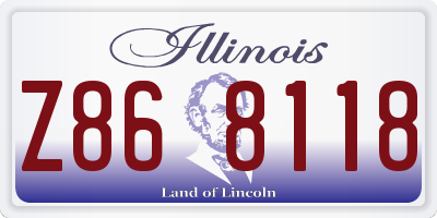 IL license plate Z868118