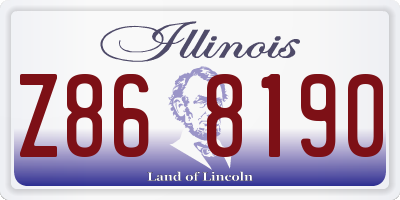 IL license plate Z868190