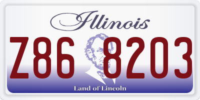 IL license plate Z868203