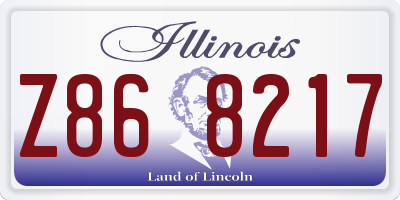 IL license plate Z868217