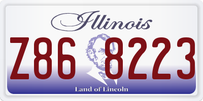 IL license plate Z868223