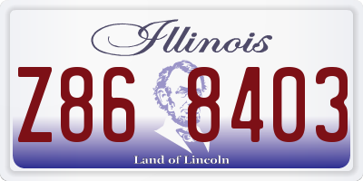IL license plate Z868403