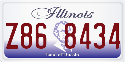 IL license plate Z868434