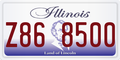 IL license plate Z868500