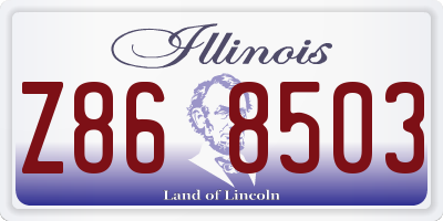 IL license plate Z868503