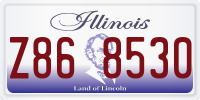 IL license plate Z868530