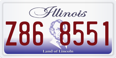 IL license plate Z868551