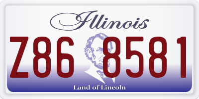 IL license plate Z868581