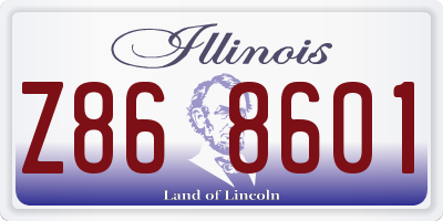 IL license plate Z868601