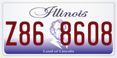 IL license plate Z868608