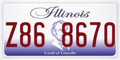 IL license plate Z868670