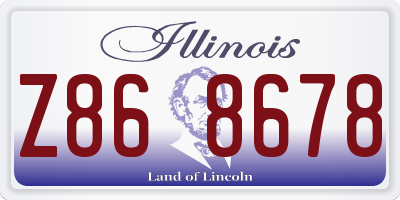 IL license plate Z868678