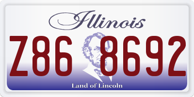 IL license plate Z868692