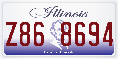 IL license plate Z868694
