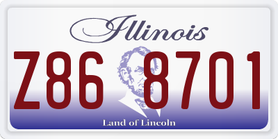 IL license plate Z868701