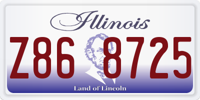 IL license plate Z868725